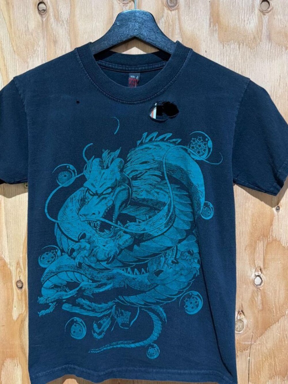 Black Dragon Ball Z Tee Blue Shenron Graphic Size S